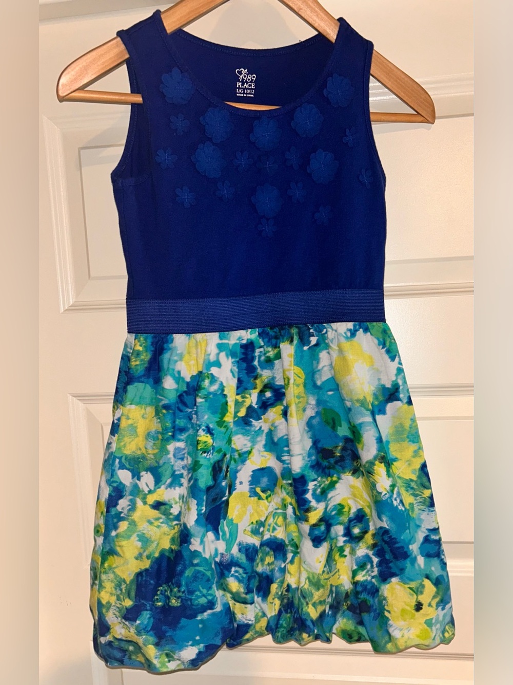 The Children's Place Royal Blue Bodice Floral Skirt Dress